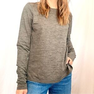 JoyLab Gray Marl Long Sleeve High Lo Tee with Thumb Holes